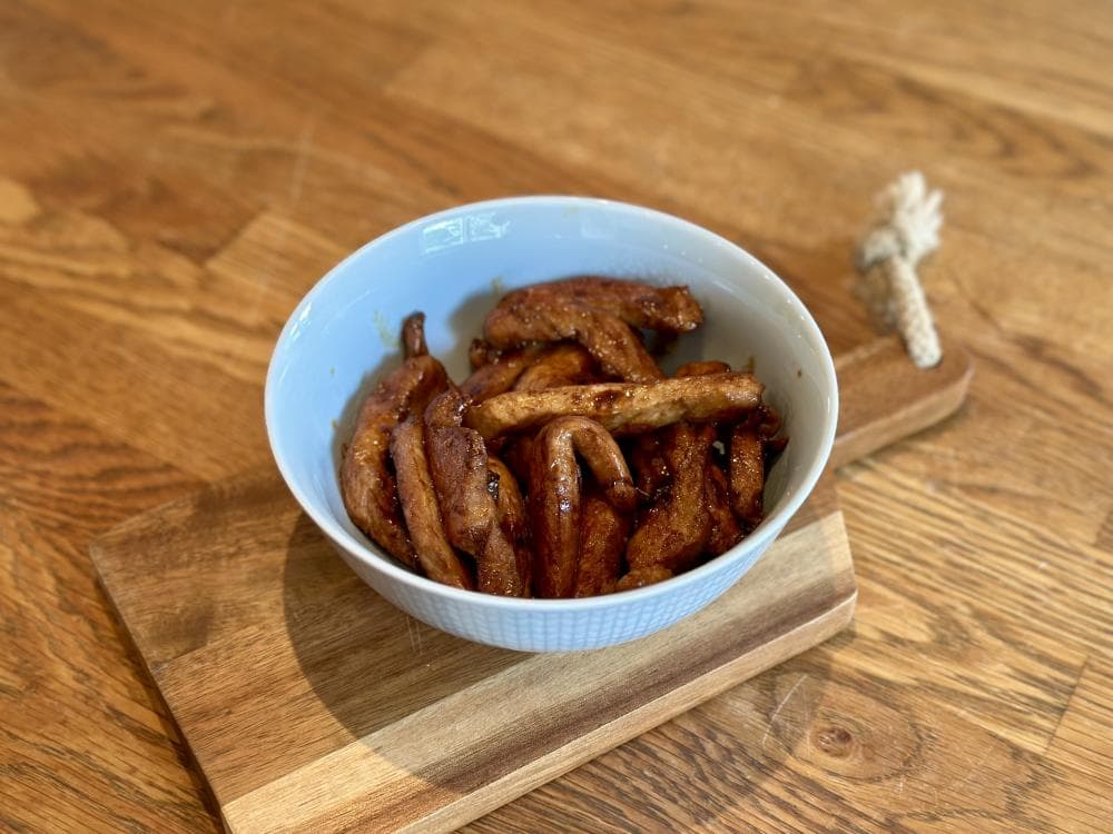 Marinerat fläskkött till wok