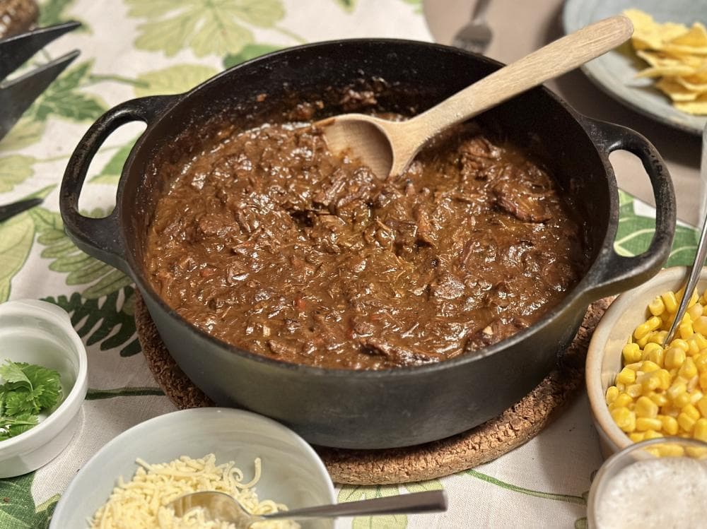 Chili con carne, långkok på högrev